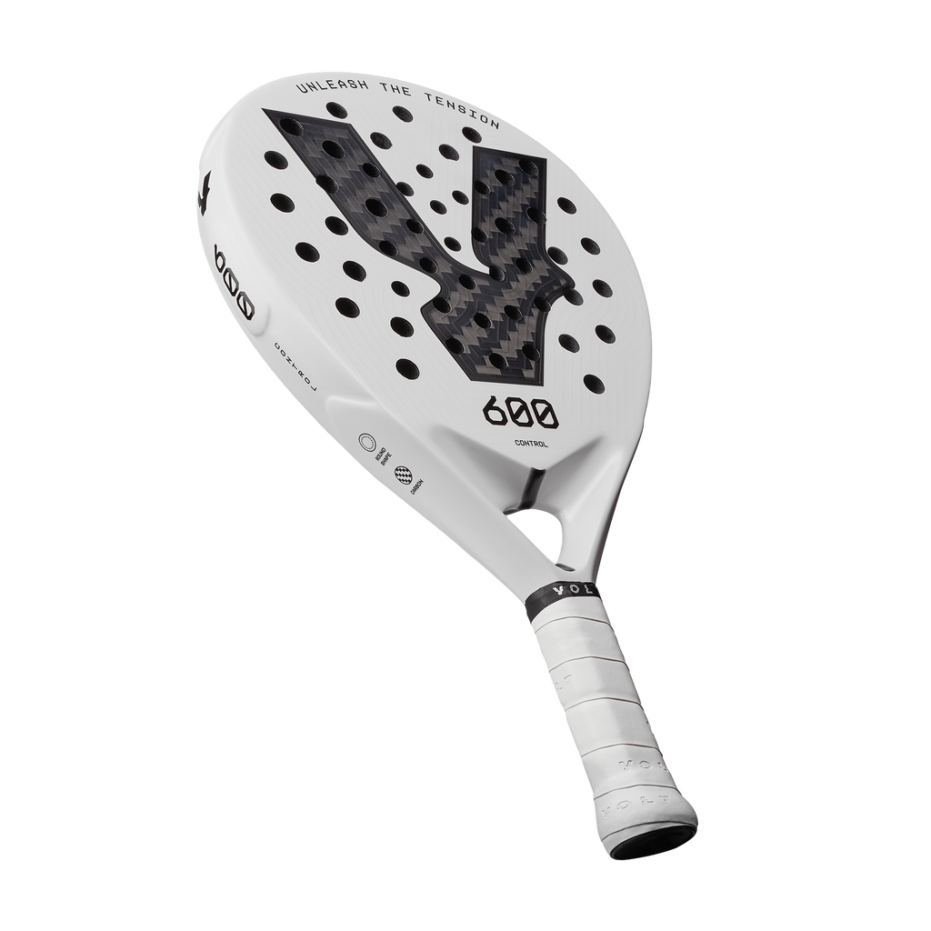 Raquette de padel Volt 600 v5, vue de trois quarts