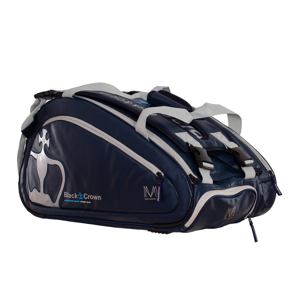 Sac de padel Black Crown Hurricane Pro 4.0 bleu marine, vue trois quarts