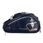 Sac de padel Black Crown Hurricane Pro 4.0 de profil, compartiment thermique visible