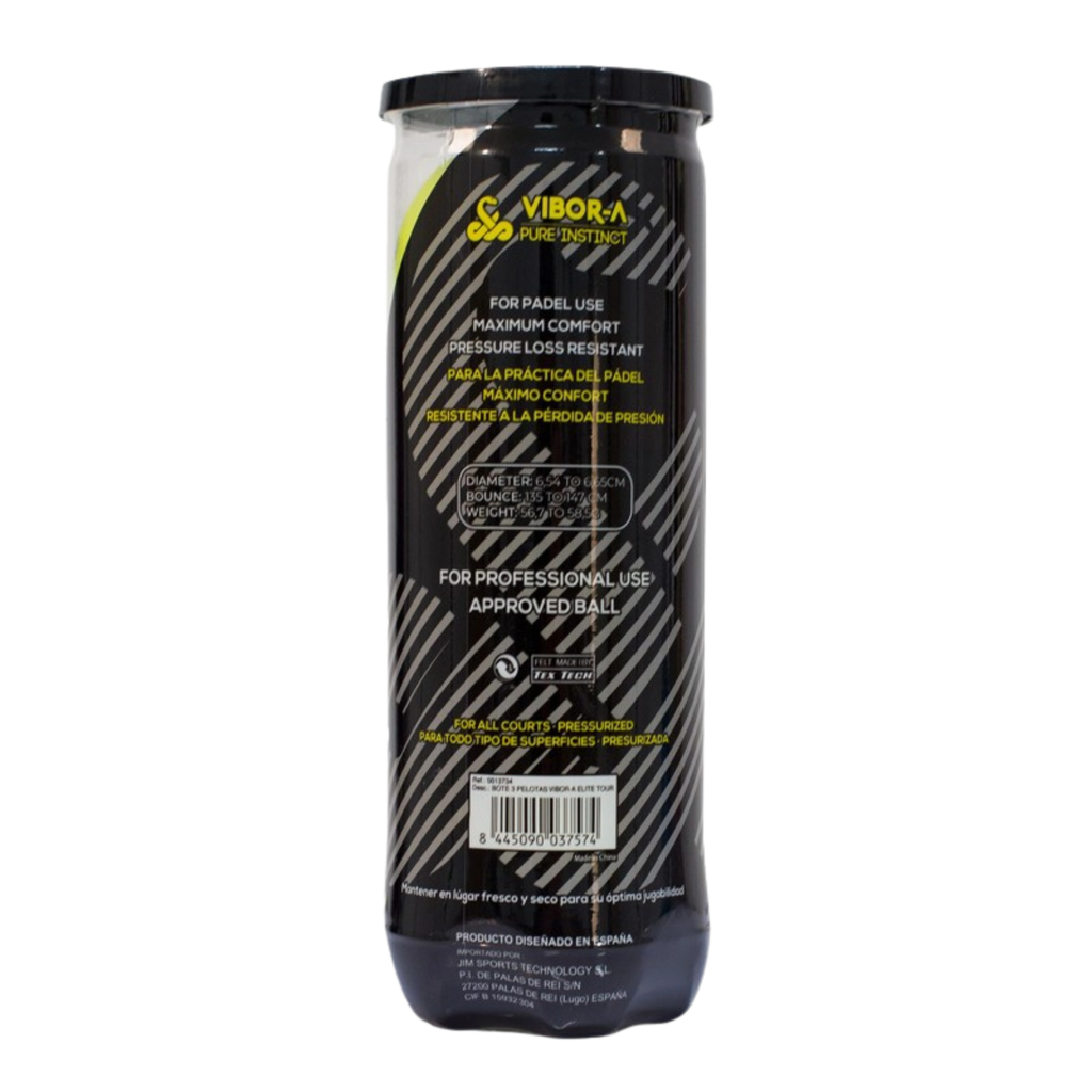 Carton de 24 tubes de balles de padel Vibor-A Elite Tour